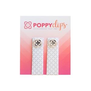 White Cross Pattern PoppyClips- NEW
